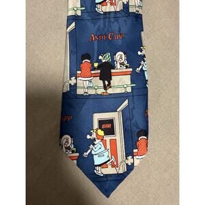 Vintage Andy Capp Tie Mens Blue Novelty Cartoon Necktie Comic Strip Bar Pub 90s